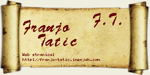 Franjo Tatić vizit kartica